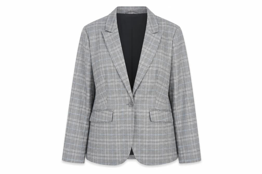 Marks and Spencer Women's Grey Check Blazer, Size 16