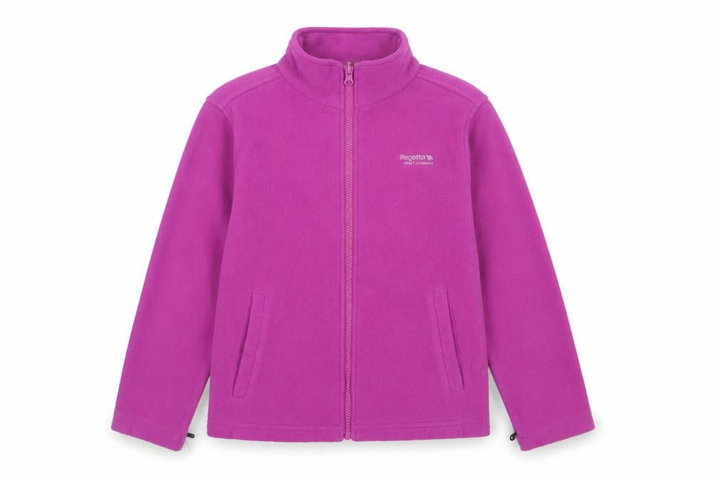 Front view of Regatta girls’ pink fleece full zip sweatshirt uk 11