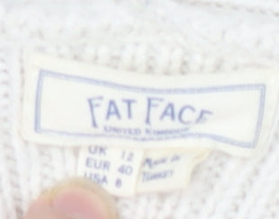 Fat Face Women's Ivory Cardigan - Size 12, Acrylic/Viscose