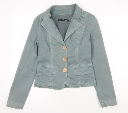 DKNY Jeans Women's Green Blazer, Size S, Casual Style