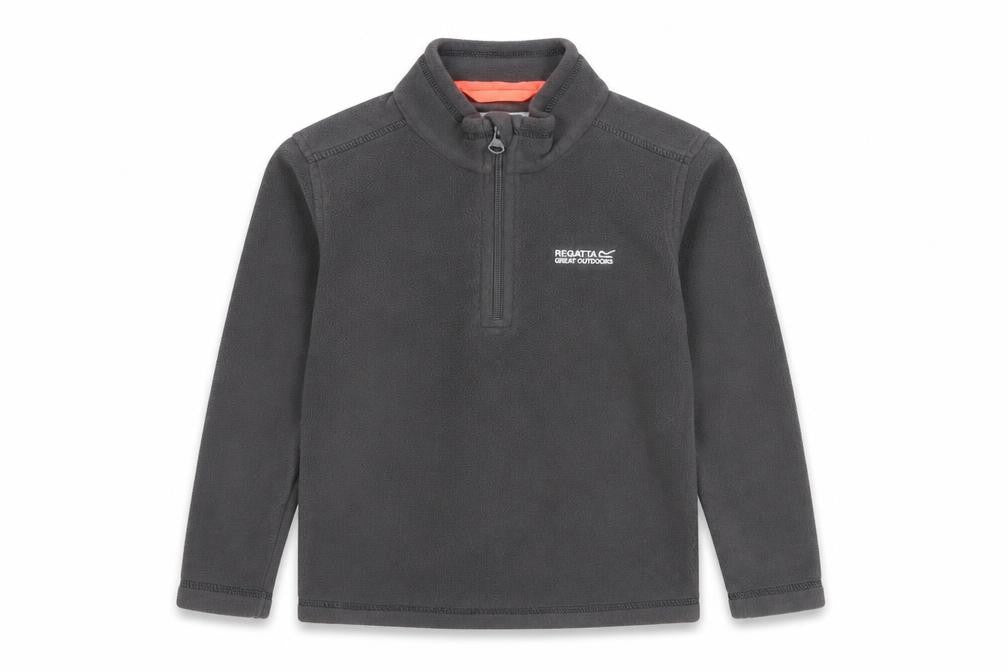 Front view of Regatta girls’ grey fleece pullover sweatshirt 8 years