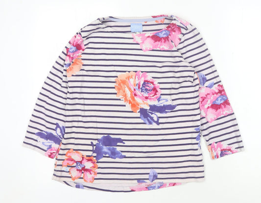 Joules Women's Multicoloured Cotton 3/4 Sleeve Top