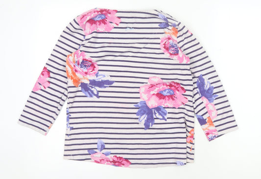 Joules Women's Multicoloured Cotton 3/4 Sleeve Top