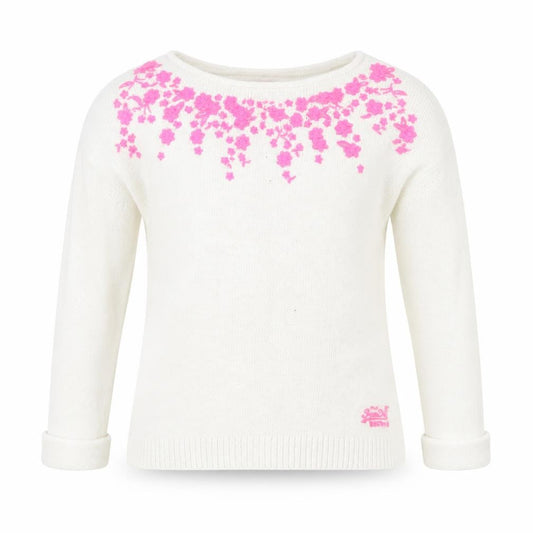 Superdry Girls Ivory Floral Knit Pullover Jumper XS
