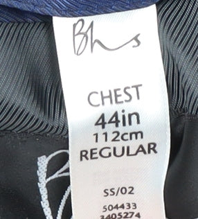 BHS Men's Grey Regular Fit Suit Jacket 44R
