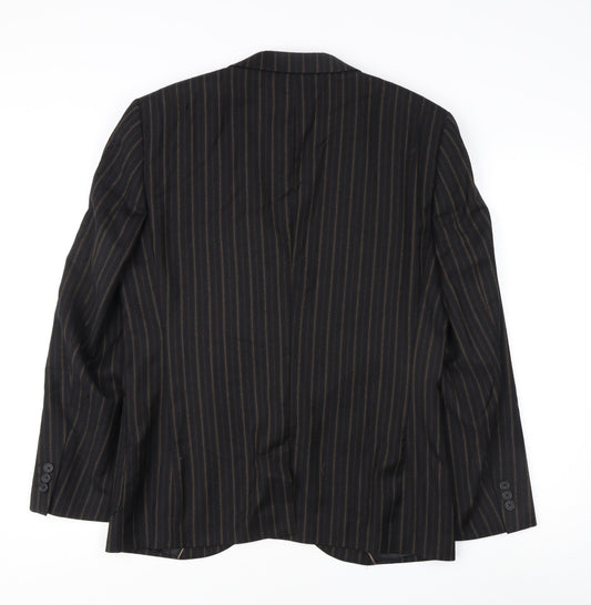 Altamoda Men's Brown Pinstripe Blazer 38S Slim Fit Jacket