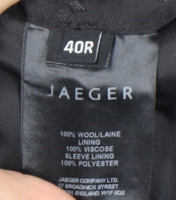 Jaeger Grey Check Wool Men's Blazer 40R, Regular Fit