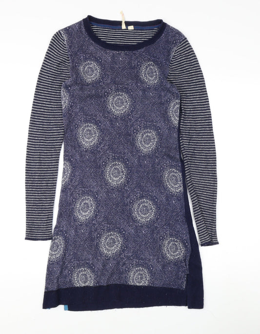 White Stuff Women's Blue Paisley Tunic Jumper Size 8