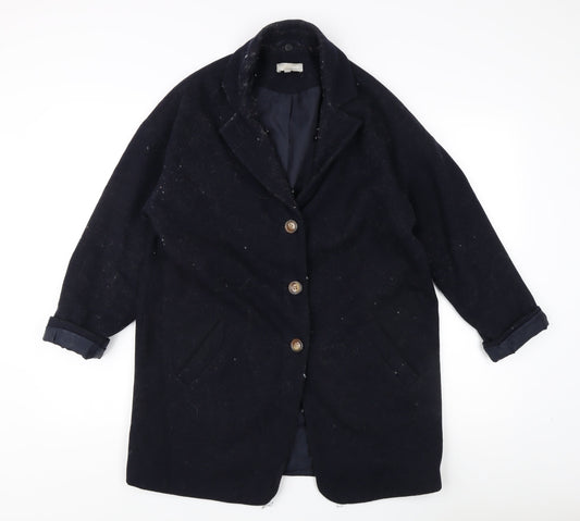 Red Herring Women's Black Wool Blend Long Coat