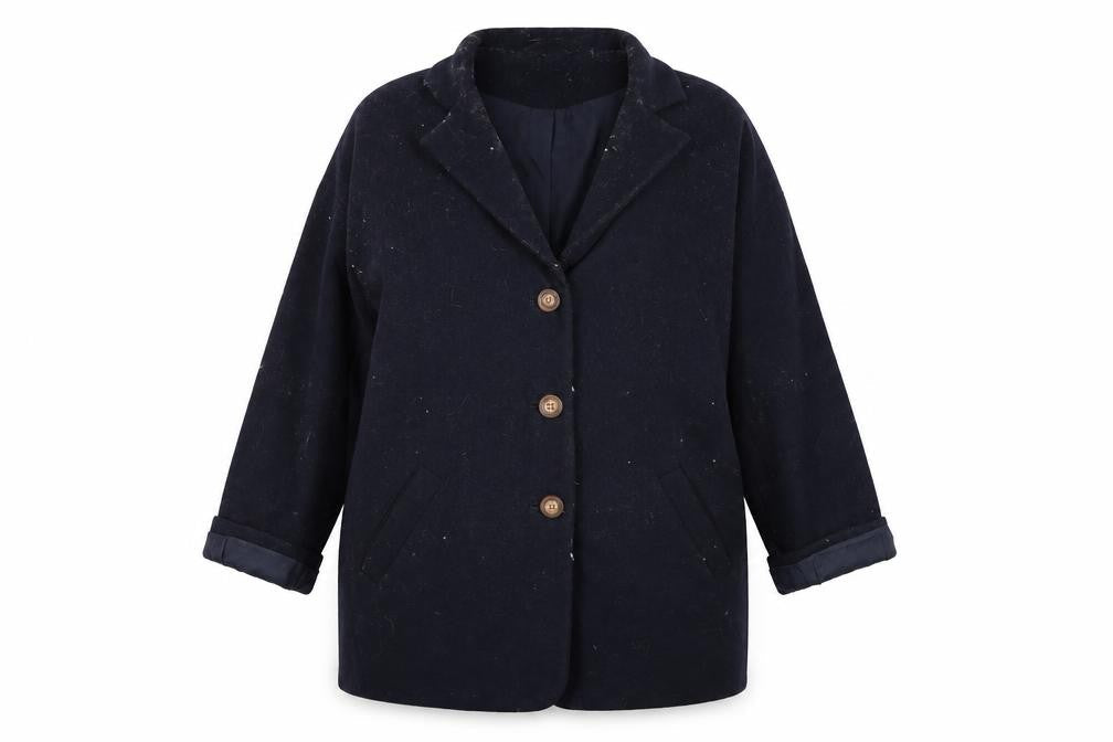 Front view of Red Herring Women's Black Wool Blend Long Coat