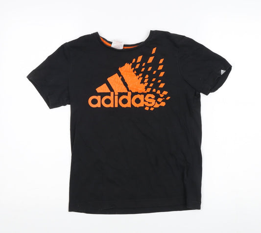 Adidas Boys Black Graphic T-Shirt 11-12 Years