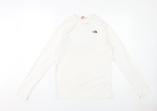 The North Face Boys White XL Long Sleeve Logo T-Shirt