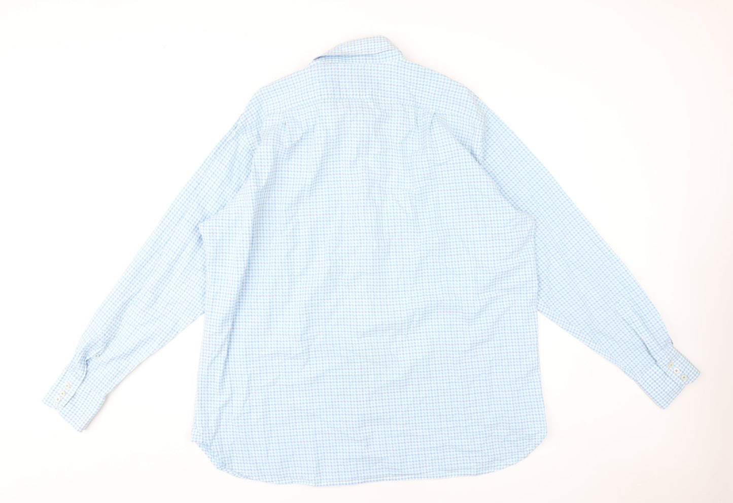 Marks and Spencer Men's Blue Check XL Dress Shirt