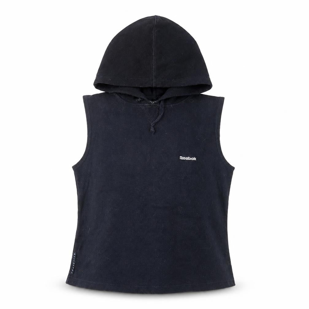 Womens UK 10  Reebok Black Vest Hoodie