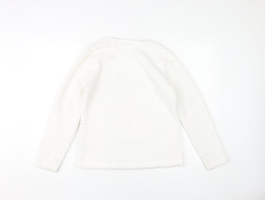 Harry Potter Girls White Bouclé Owl Top 13-14 Years
