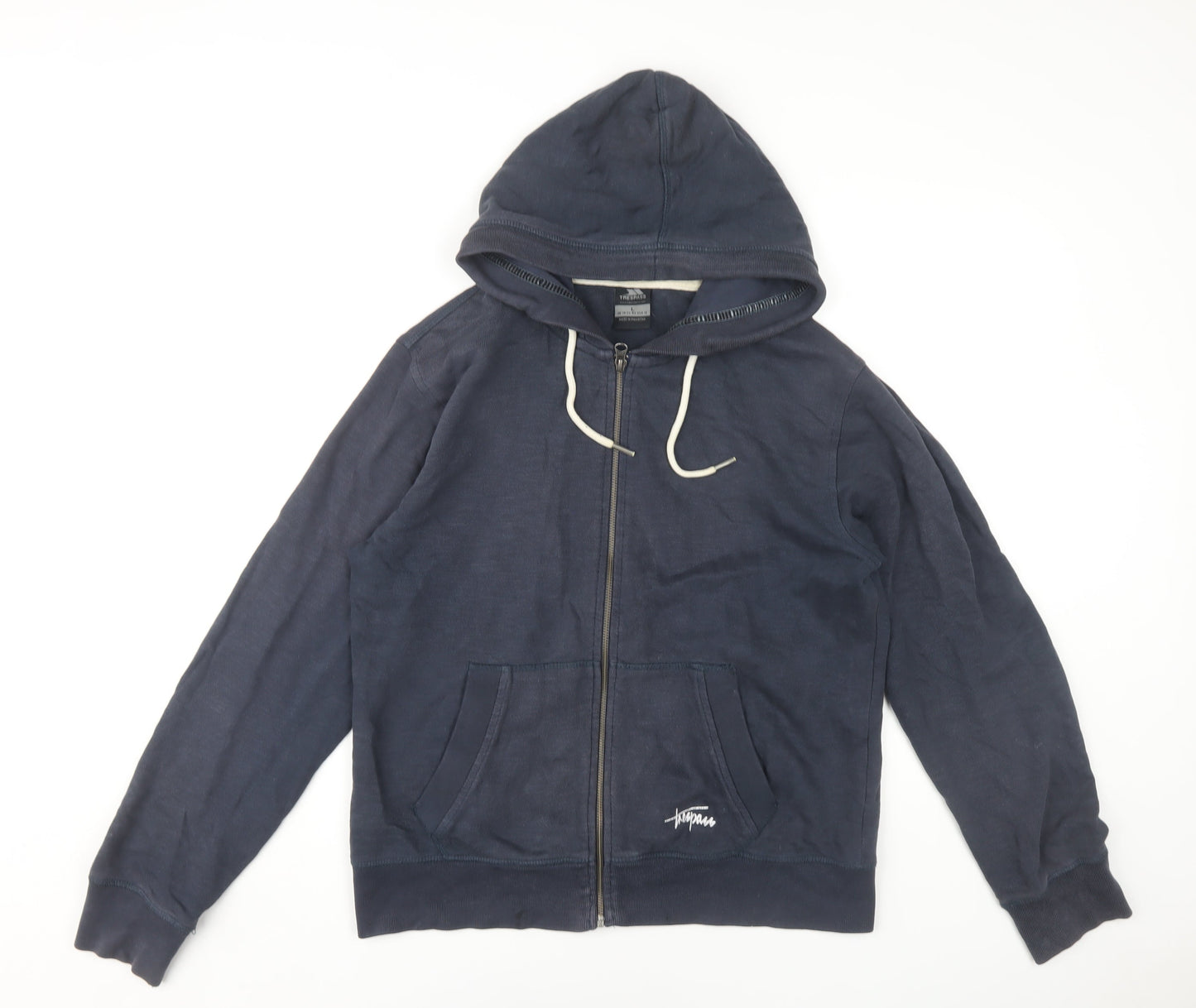 Trespass Unisex Blue Full Zip Hoodie, Size L, Casual Cotton