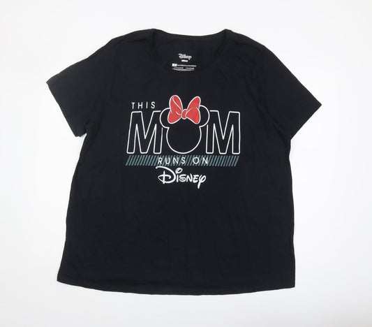 Disney Black Minnie Mouse Women's T-Shirt 3XL