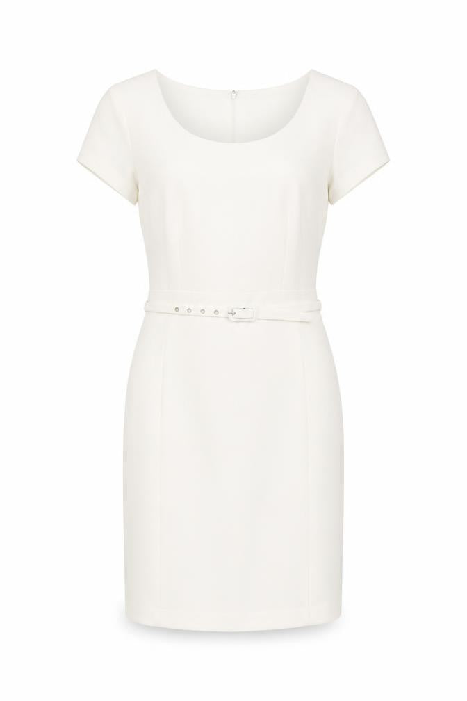 Savoir Women's Ivory Belted Sheath Dress - Size 14