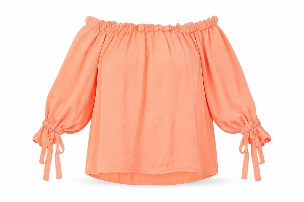 Izabel London Women’s Orange Off Shoulder Blouse UK 10