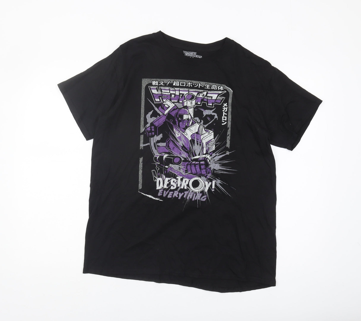 Transformers Men's Black Anime Graphic T-Shirt M