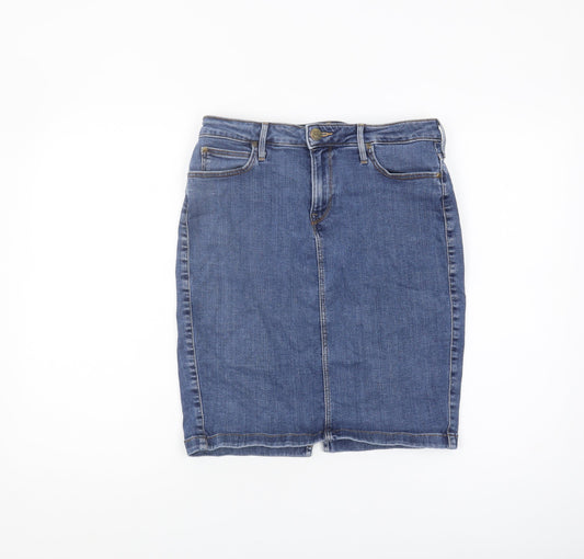 Lee Women's Blue Denim Pencil Skirt - Size 10