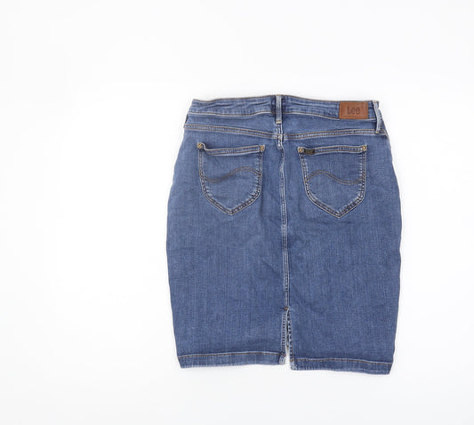 Lee Women's Blue Denim Pencil Skirt - Size 10