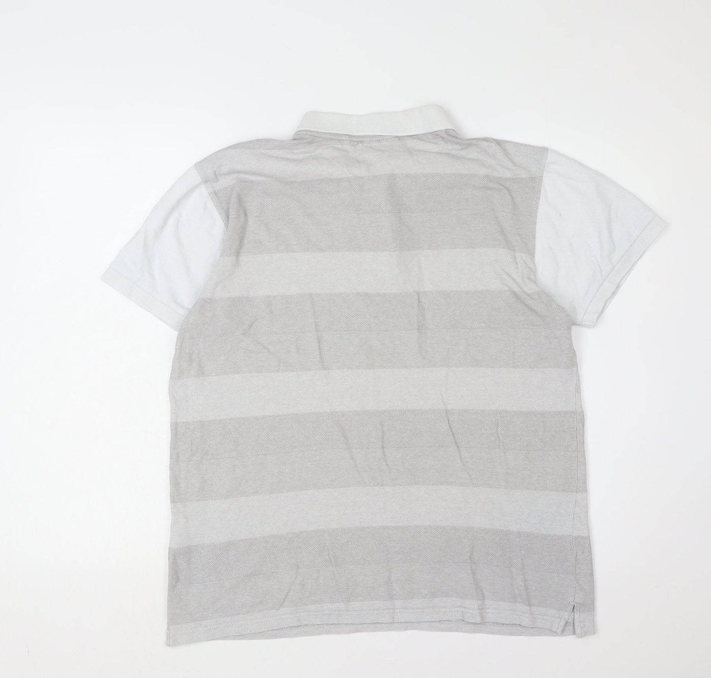 McKenzie Men's Grey Striped Polo Shirt, Size L