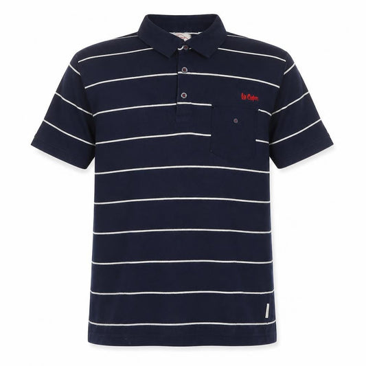 Lee Cooper Men's Blue Striped Polo Shirt XL Casual