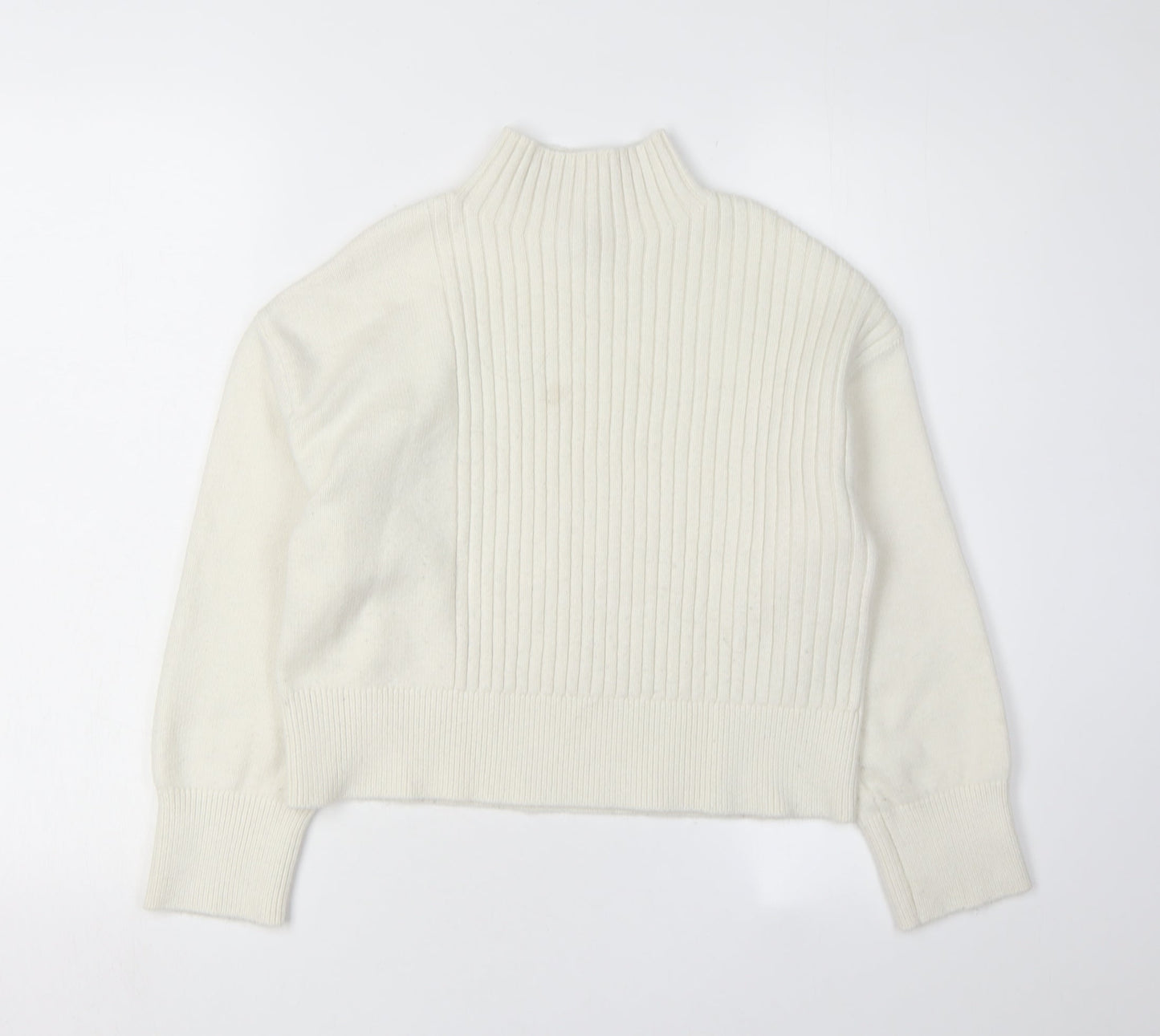 River Island Women's White High Neck Pullover Jumper XS