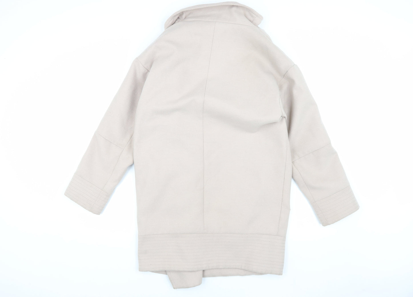 ASOS Women's Beige Long Coat Size 6 with Button Accent