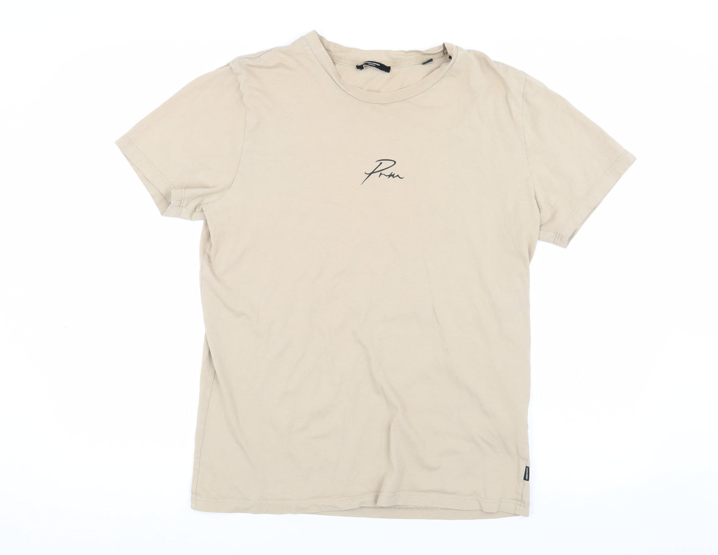 Jack & Jones Men's Beige Short Sleeve T-Shirt L