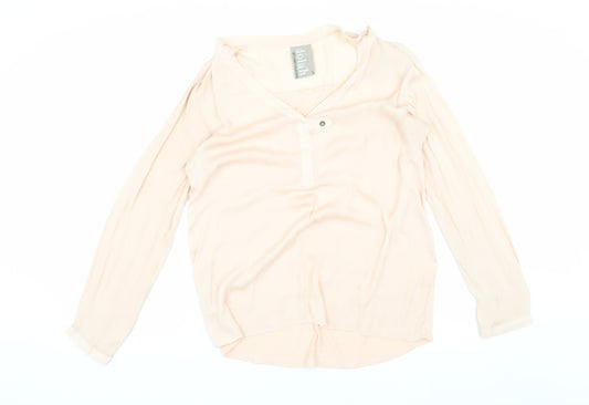 Dolan Women's Beige Long Sleeve Button Top Size S