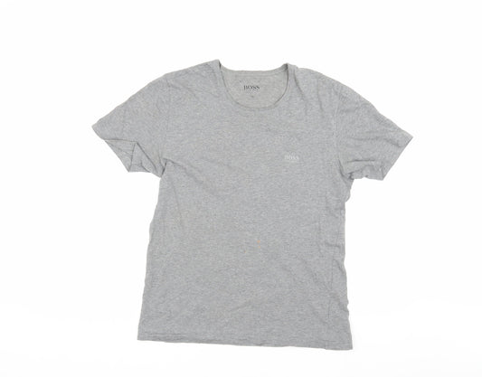 BOSS Men's Grey Medium Crew Neck T-Shirt Short Sleeve