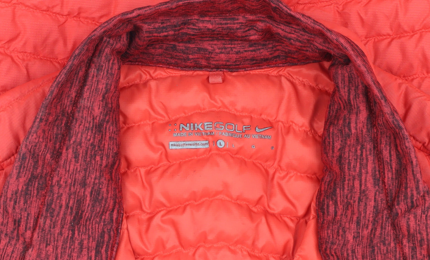 Nike Men's Red Puffer Waistcoat L - Sports Style