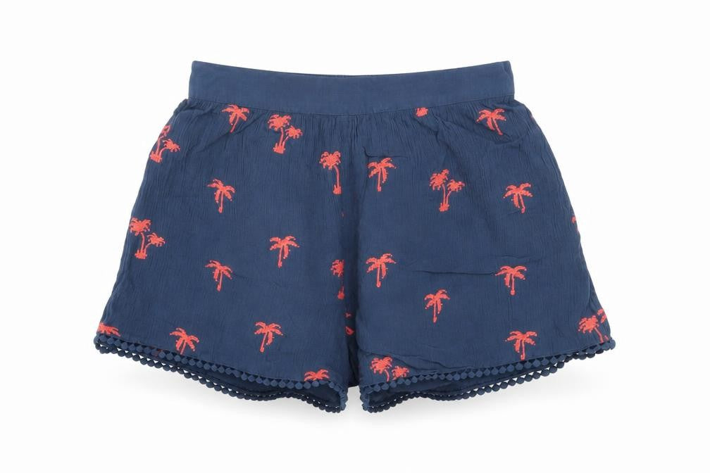 Mantaray Women's Blue Embroidered Shorts - Size 8