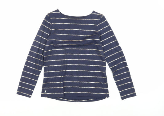 Joules Women's Blue Long Sleeve Striped T-Shirt Size 8