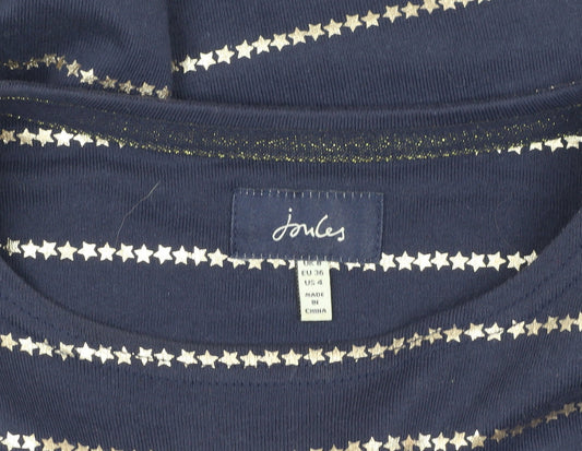 Joules Women's Blue Long Sleeve Striped T-Shirt Size 8