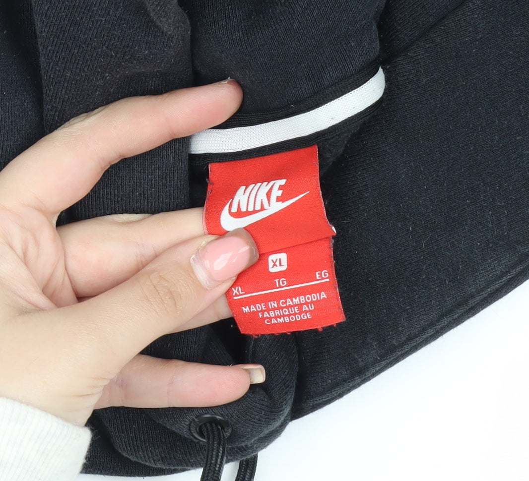 Nike Men's Black XL Pullover Hoodie with Logo
