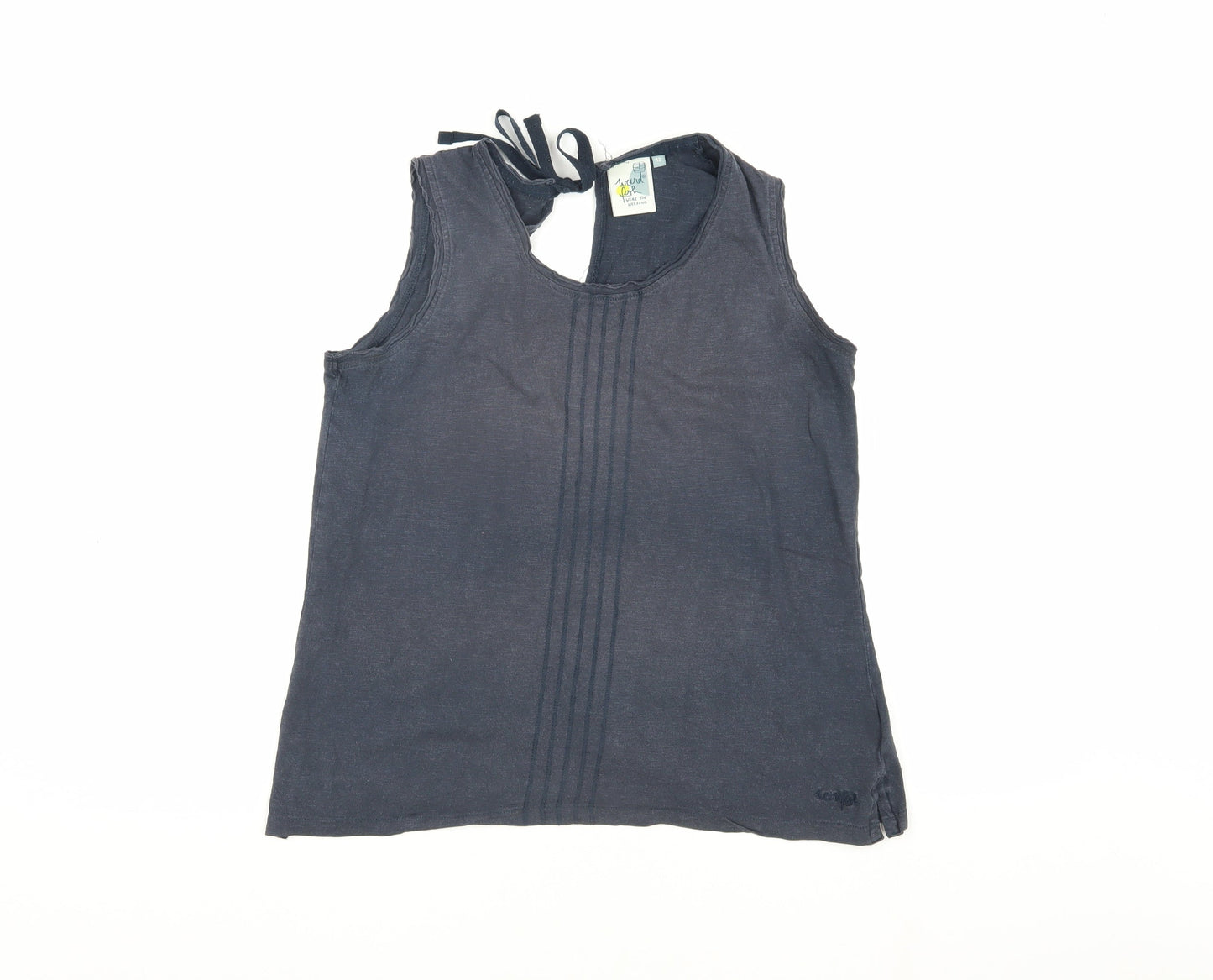 Weird Fish Women's Blue Cotton Tank Top Size 12, Casual