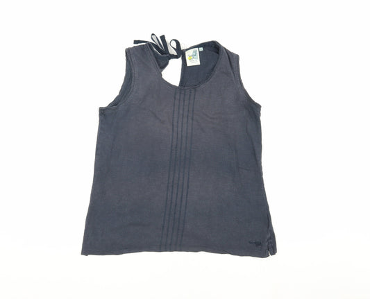 Weird Fish Women's Blue Cotton Tank Top Size 12, Casual