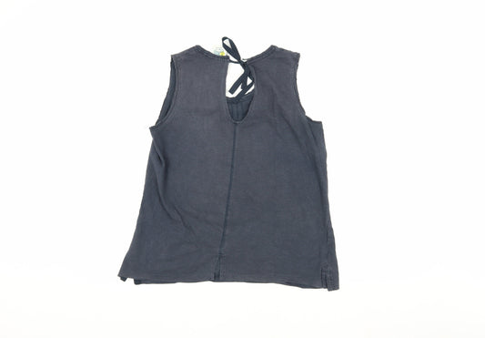 Weird Fish Women's Blue Cotton Tank Top Size 12, Casual