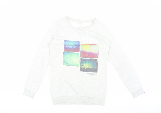 Billabong Men's Grey Graphic Pullover Sweatshirt, M
