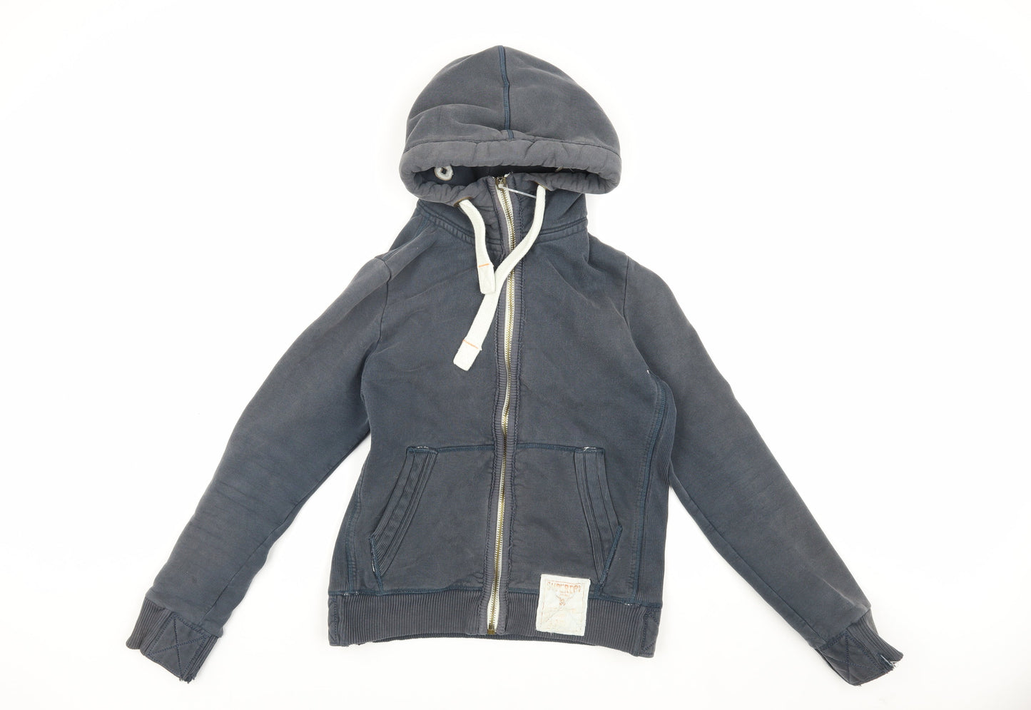 Superdry Men’s Blue Hooded Fleece Jacket Size L