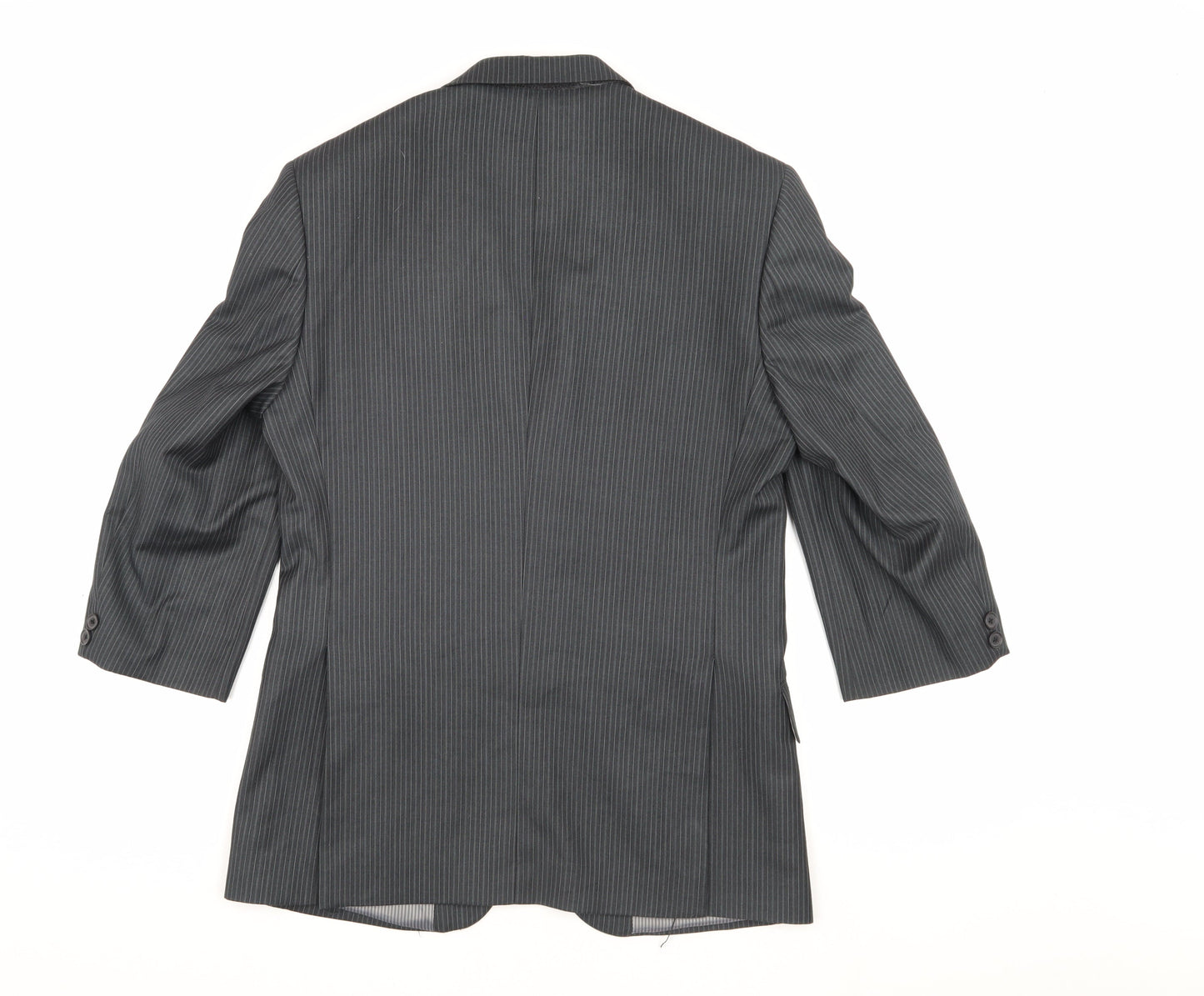 Burton Men's Grey Striped Tailored Suit Jacket 36S