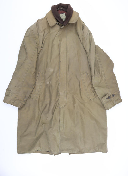 Green Bay Men's Brown Long Overcoat Size 38