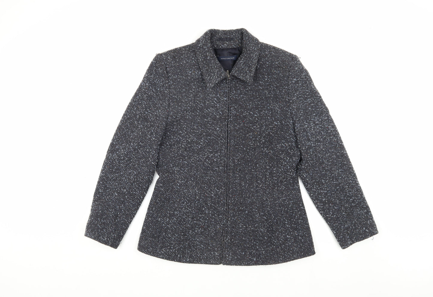 Windsmoor Women's Grey Wool Tweed Mid-Length Coat