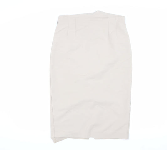 Topshop Women's Beige Midi Pencil Skirt UK 12
