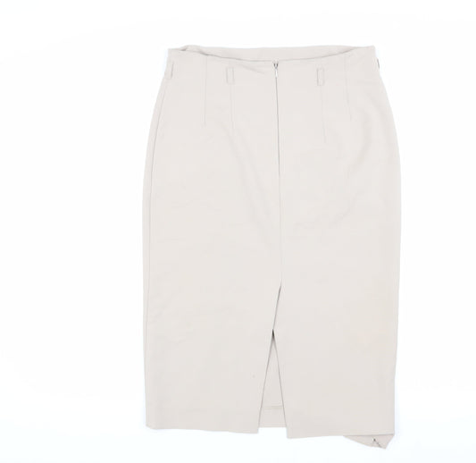 Topshop Women's Beige Midi Pencil Skirt UK 12