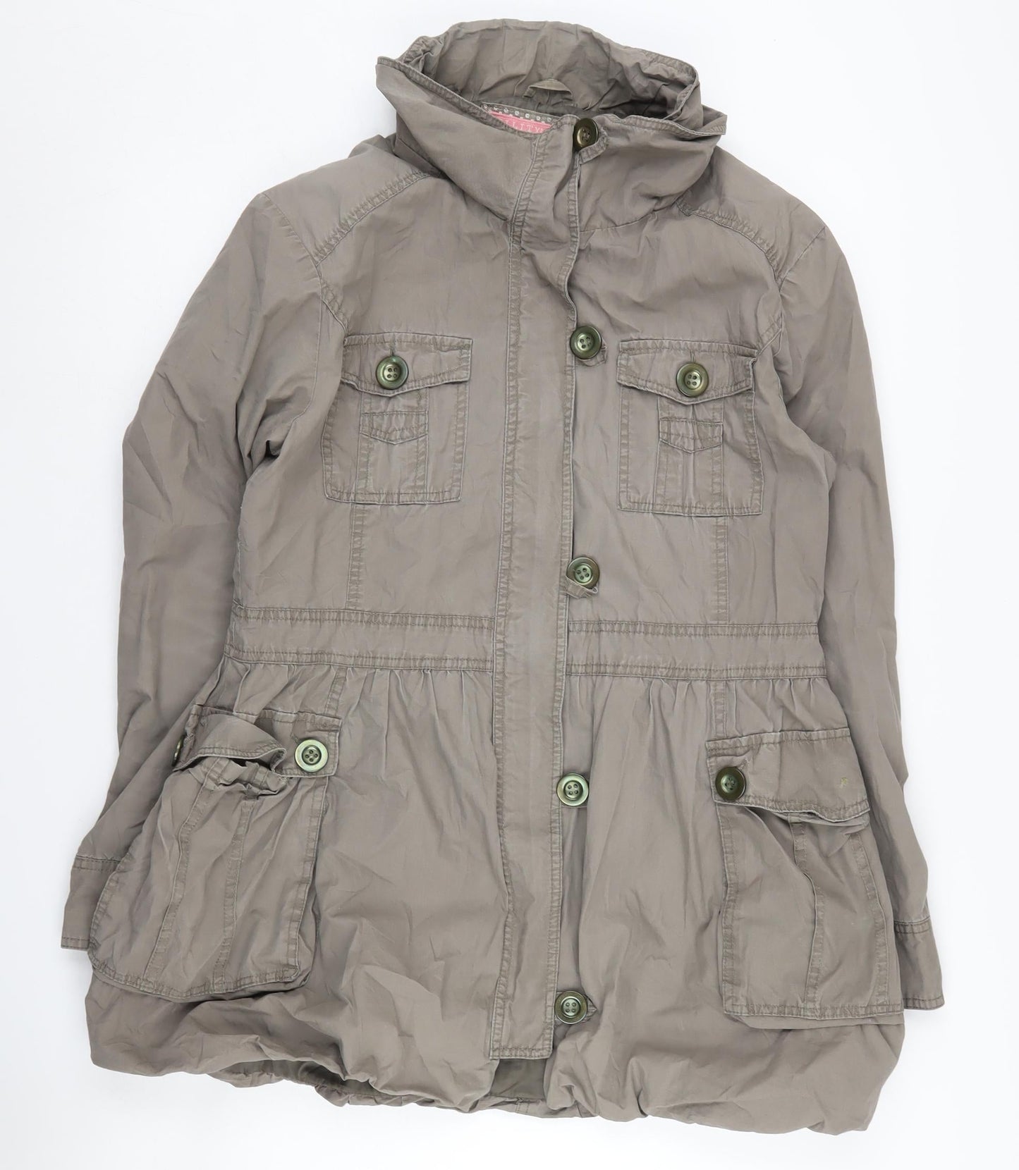 Ernie Women's Brown Military Hooded Jacket Size 16