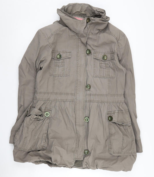 Ernie Women's Brown Military Hooded Jacket Size 16